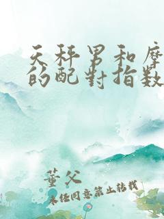 天秤男和摩羯女的配对指数