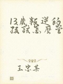 13岁叛逆的男孩该怎么管教