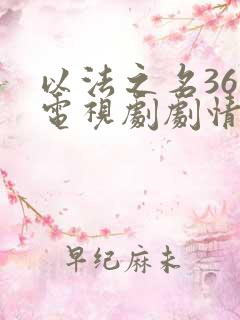 以法之名36集电视剧剧情介绍