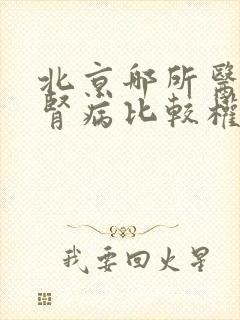 北京哪所医院看肾病比较权威?