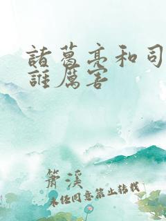 诸葛亮和司马懿谁厉害