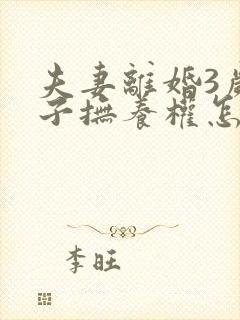 夫妻离婚3岁孩子抚养权怎么判定