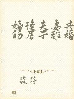 婚后夫妻共同买的房子离婚怎么分