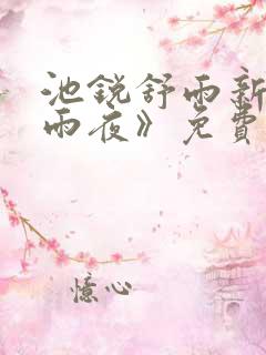 池锐舒雨新书《雨夜》免费阅读