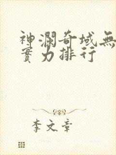 神澜奇域无双珠实力排行