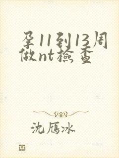 孕11到13周做nt检查