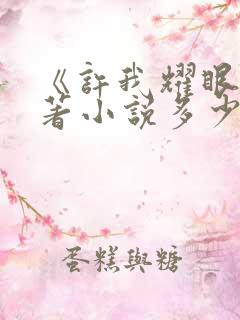 《许我耀眼》原著小说多少字