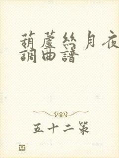 葫芦丝月夜降b调曲谱
