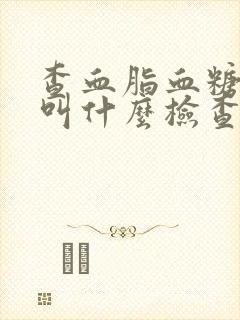 查血脂血糖尿酸叫什么检查