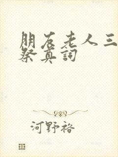 朋友老人三周年祭奠词