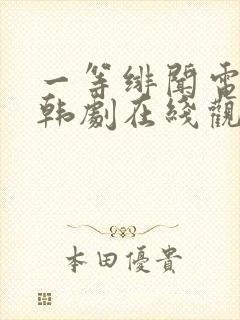 一等绯闻电视剧韩剧在线观看