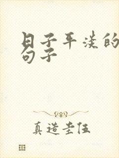 日子平淡的唯美句子