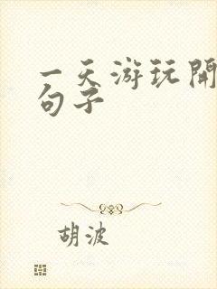 一天游玩开心的句子