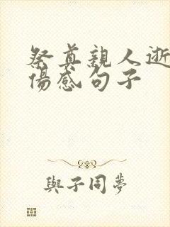 祭奠亲人逝世的伤感句子