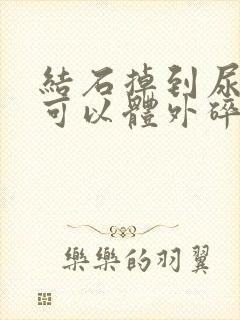 结石掉到尿道里可以体外碎石吗