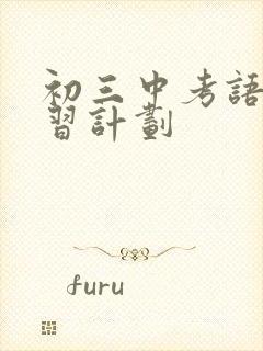 初三中考语文复习计划