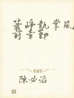 萧峥执掌风云超前章节