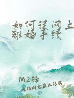 如何从网上办理离婚手续