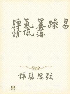 脾气暴躁易怒心情低落