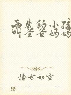 两岁的小孩只会叫爸爸妈妈怎么办