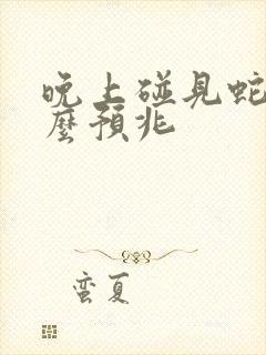 晚上碰见蛇是什么预兆