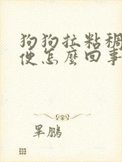 狗狗拉粘稠的便便怎么回事