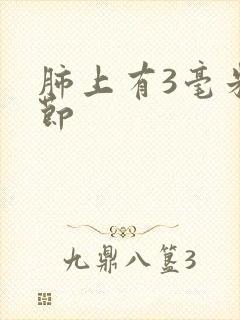 肺上有3毫米结节