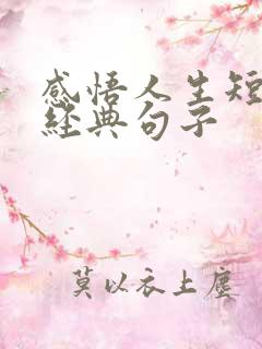 感悟人生短暂的经典句子