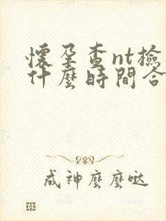 怀孕查nt检查什么时间合适