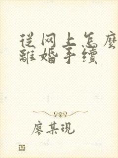 从网上怎么办理离婚手续