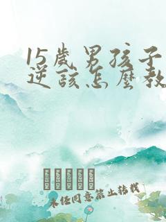 15岁男孩子叛逆该怎么教育