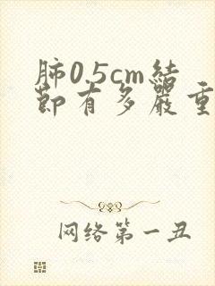 肺0.5cm结节有多严重