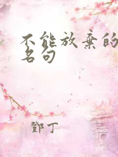 不能放弃的名言名句