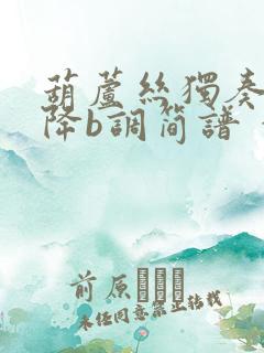 葫芦丝独奏梁祝降b调简谱 李春华