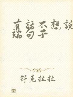 有话不想说的高端句子