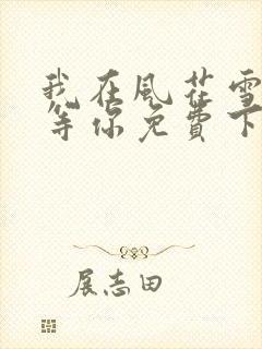 我在风花雪月里等你免费下载txt