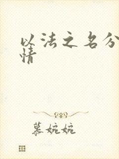 以法之名分集剧情