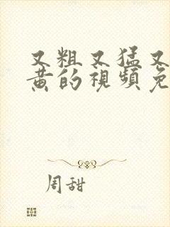 又粗又猛又爽又黄的视频免费观看