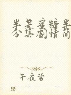 半是蜜糖半是伤分集剧情简介