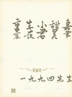 重生小甜妻慕初晨夜君昊笔趣阁