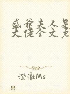 盛爷夫人是超级大佬全文免费阅读