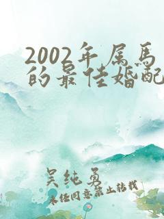 2002年属马的最佳婚配女