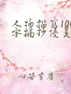 人物描写100字摘抄优美段落