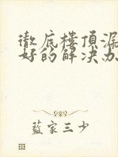 彻底楼顶漏水最好的解决办法是什么