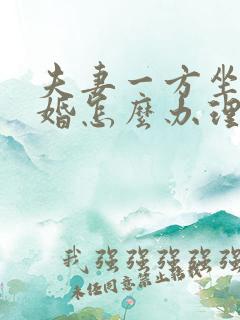 夫妻一方坐牢离婚怎么办理