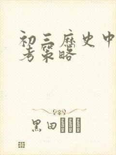 初三历史中考备考策略