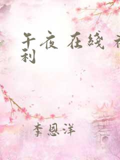 午夜 在线 福利