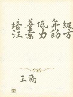 培养低年级学生注意力的方法