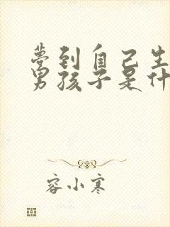 梦到自己生了个男孩子是什么预兆