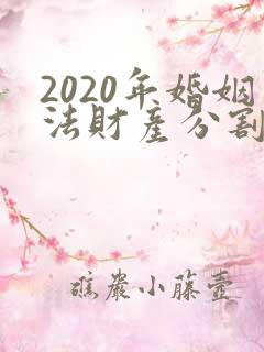 2020年婚姻法财产分割